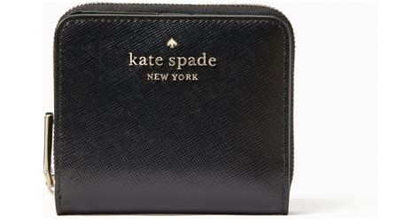 Kate Spade Staci Small Zip Around Wallet In Black Lyst