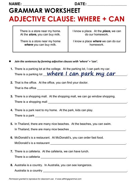 Please contact me if you have any questions or comments. English Grammar Adjective Clause: Where www ...