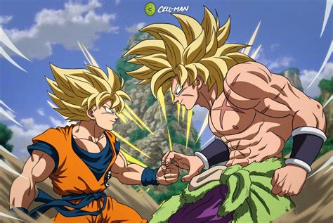 Goku Vs Broly Ssj By Cell Man Personajes De Dragon Ball Personajes