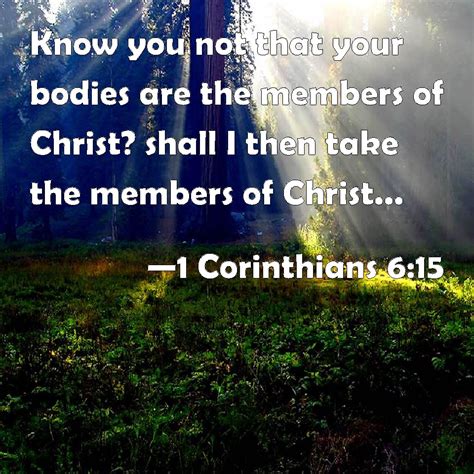 1 Corinthians 615 Know You Not That Your Bodies Are The Members Of