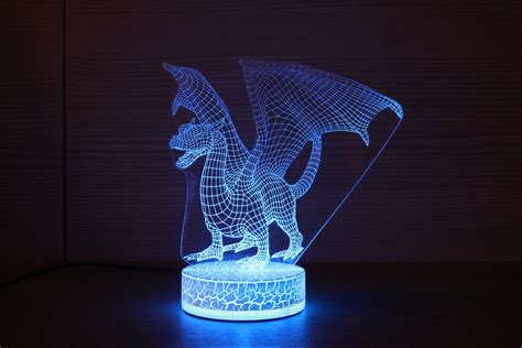 Fairy Dragon Led Lamp Bedside Lamp 3d Night Lamp 3d Night Etsy