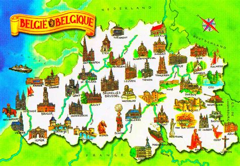 Landkarte belgien (sprachen in belgien). Touristische karte von Belgien