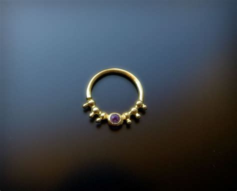 14k gold septum ring solid gold septum septum jewelry nose etsy