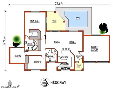 Simple 3 Bedroom House Plans With Garage Pdf Plan Plandeluxe