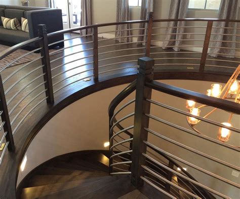 Curved handrails don't only have a place outside on your deck or balcony. Custom Designed & Manufactured Modern Curved Stainless Rail Systems (With images) | Stair ...