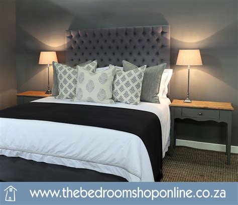 This bed frame with headboard is perfect for a bedroom that has contemporary décor. Sophisticated and Modern - Upholstered headboard in grey ...