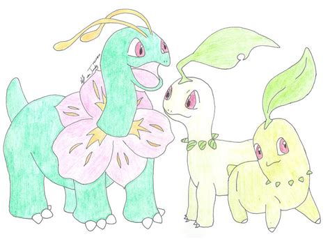 Chikorita Bayleef Meganium By Teadybearz On Deviantart