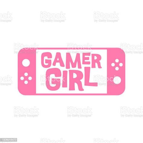 Gamer Girl Vector Illustration Label Stock Illustration Download