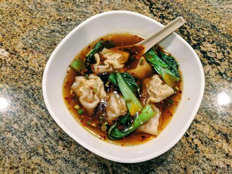 Homemade Spicy Wonton Soup R Food