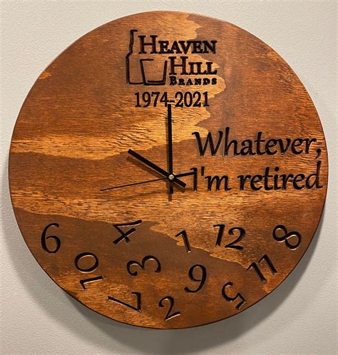 18 Circular Wooden Retirement Clock Custom Retirement Clock Etsy