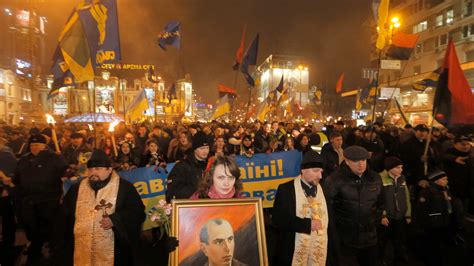 15000 People Take Part In Torch Lit March In Ukraines Kiev To