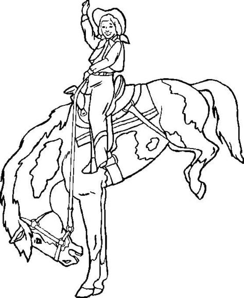Rodeo Bronc Riding Coloring Page Download Print Or Color Online For Free
