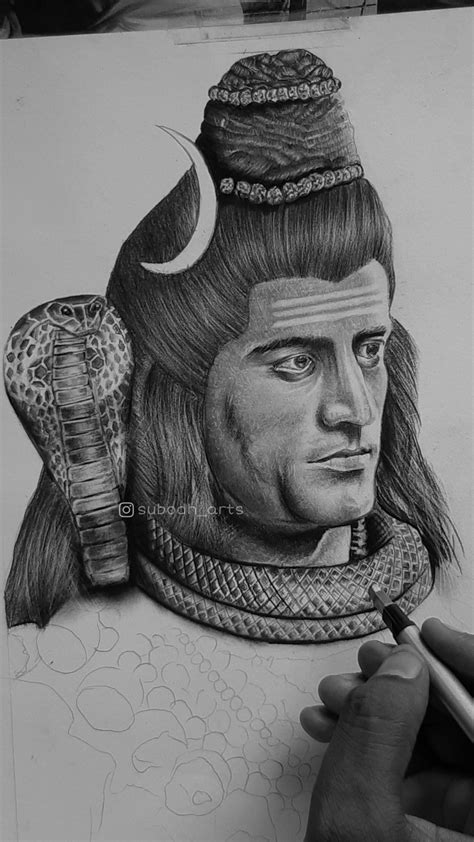 Pencil Drawing Of Shiv Shankar | Drawing Bholenath | Sketch Of Mahadev