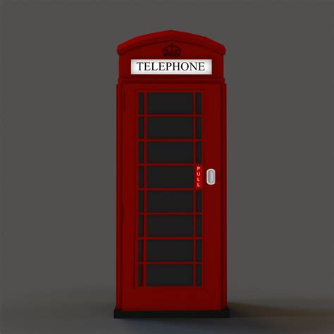 Red Phone Booth 3d Model