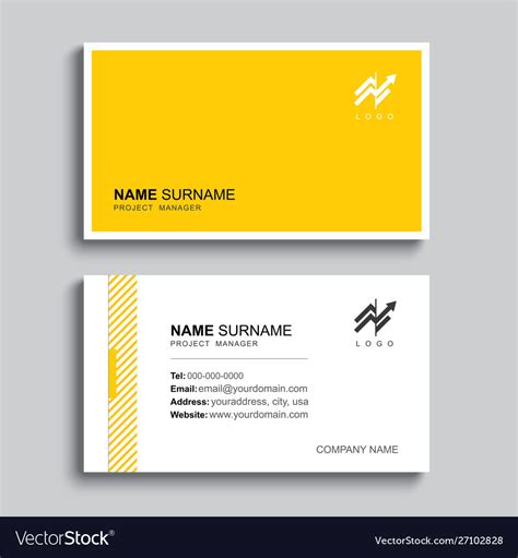 Minimal Business Card Print Template Design Vector Image