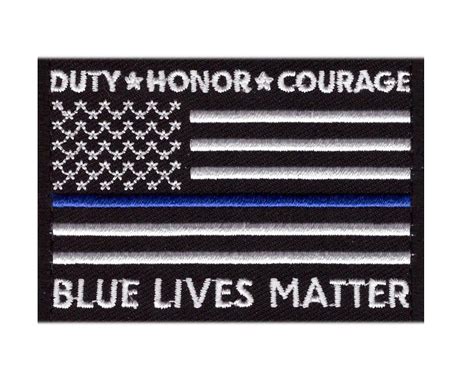 Duty Honor Courage Thin Blue Line Blue Lives Matter American Flag Patc