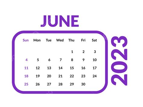 June 2023 Calender Design June Calendar 2023 Calendar 2023 Png And