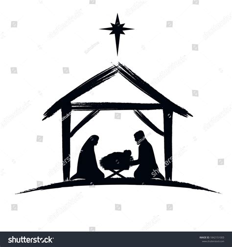 Christmas Nativity Scene Silhouette