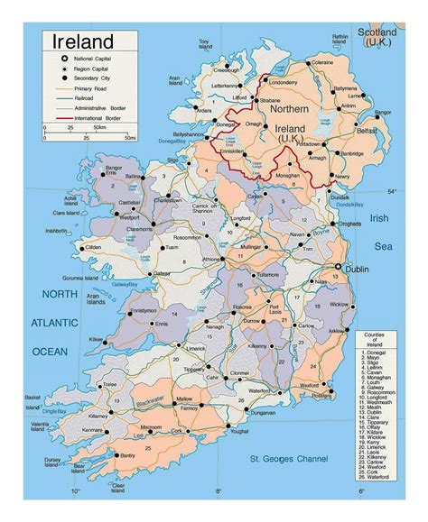 Mapa Pol Tico Y Administrativo Detallado De Irlanda Con Las Carreteras