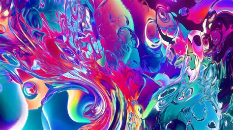 Download Liquid Blast Colorful Abstract Art 1366x768 Wallpaper