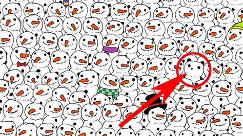 Find The Panda Among The Snowmen Puzzle Goes Viral
