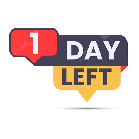 1 Day Left Countdown Banner Vector Countdown 1 Day Day Left Clipart