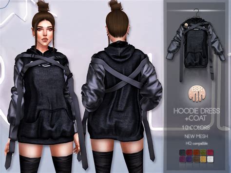 The Sims Resource Hoodie Dress Coat Bd213