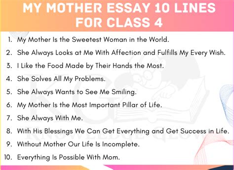 My Mother Essay In English 10 Lines 100 To 500 Words