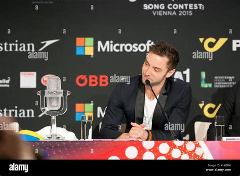 eurovision song contest winner måns zelmerlöw from sweden gives a press conference after the
