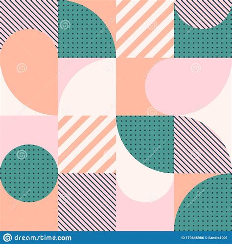 Colorful Geometric Seamless Pattern In Scandinavian Style Abstract
