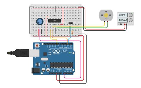 Circuit Design Ponte H L293d Tinkercad