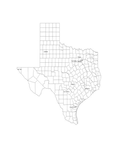 Map Of Texas Cities With City Names Free Download
