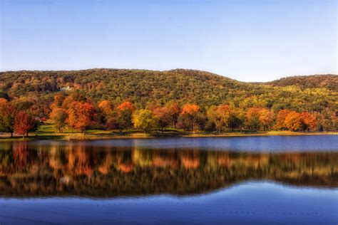 Squantz Pond Autumn Landscape In Connecticut Image Free Stock Photo