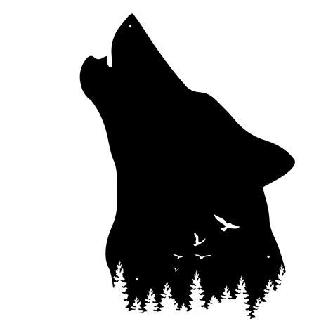 Wolf Head Forest Silhouette Forest Silhouette Wolf Silhouette