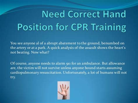 Need Correct Hand Position For Cpr Training