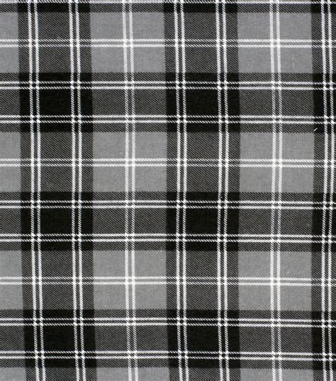 Quilters Flannel Fabric Plaid Black Gray Joann