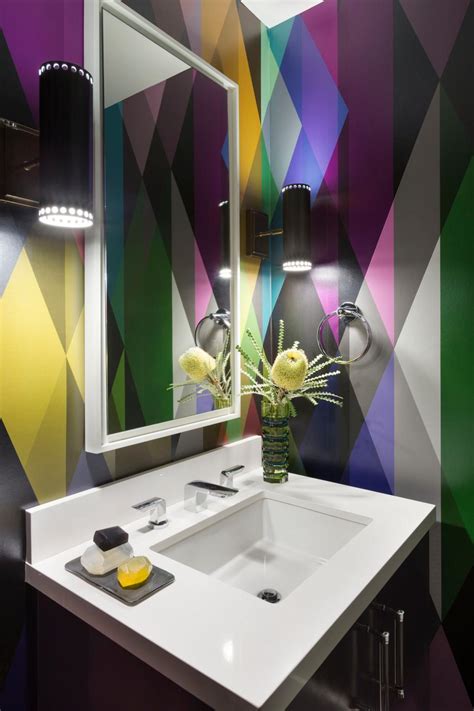 Modern Multicolor Powder Room With Crisp White Sink Hgtv