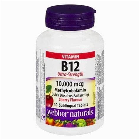 Webber Naturals Vitamin B12 Ultra Strength 10000mcg Methylcobalamin