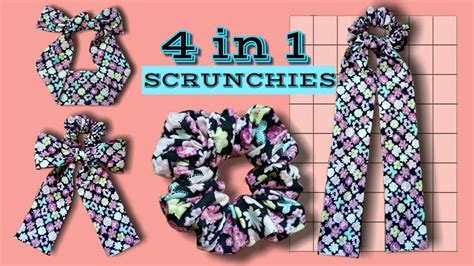 Excellent 4in1 Scrunchies With Scarf Bow And Easy Make Headband