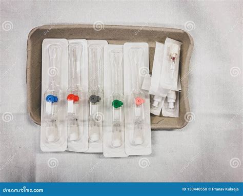 Intravenous Cannula In A Tray Royalty Free Stock Image Cartoondealer