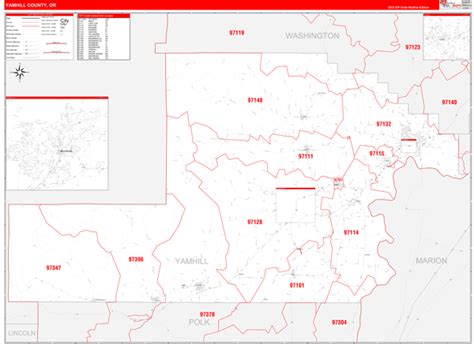 Wall Maps Of Yamhill County Oregon