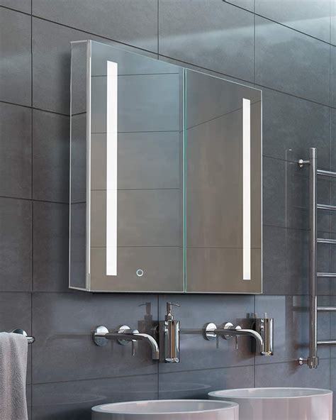 Large Mirrored Bathroom Cabinets With Lights Everything Bathroom