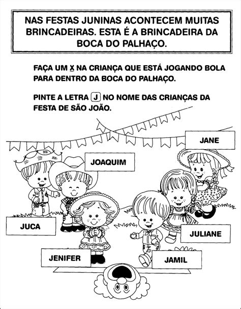 Atividades De Alfabetiza O Sobre Festa Junina Para Imprimir S Escola