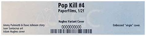 Rare Comics Pop Kill 4 Hughes Variant