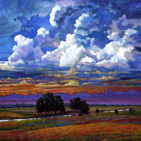 Evening Clouds Over The Prairie Painting Evening Clouds Over The