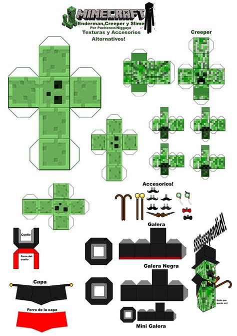 Minecraft Mini Papercraft Minecraft Papercraft Texturas Y Accesorios