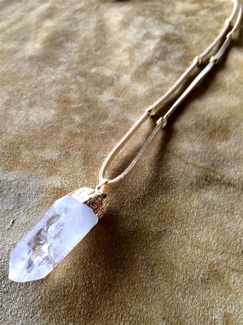 Healing Quartz Crystal Necklace With Charms Quartz Crystal Necklace