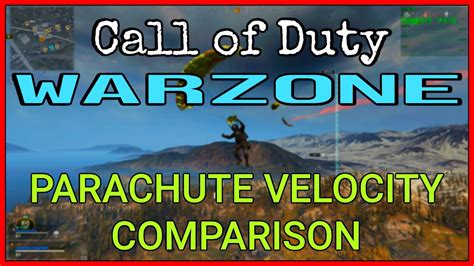 Parachute Velocity Comparison Cod Warzone Youtube