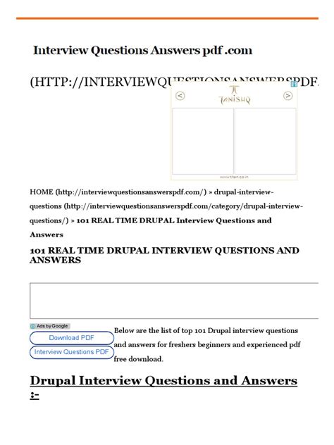101 Real Time Drupal Interview Questions And Answers Pdf Drupal