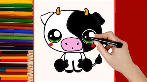 Aprende A Dibujar Una Vaca Kawaii Paso A Paso Fácil How To Draw A Cute Cow